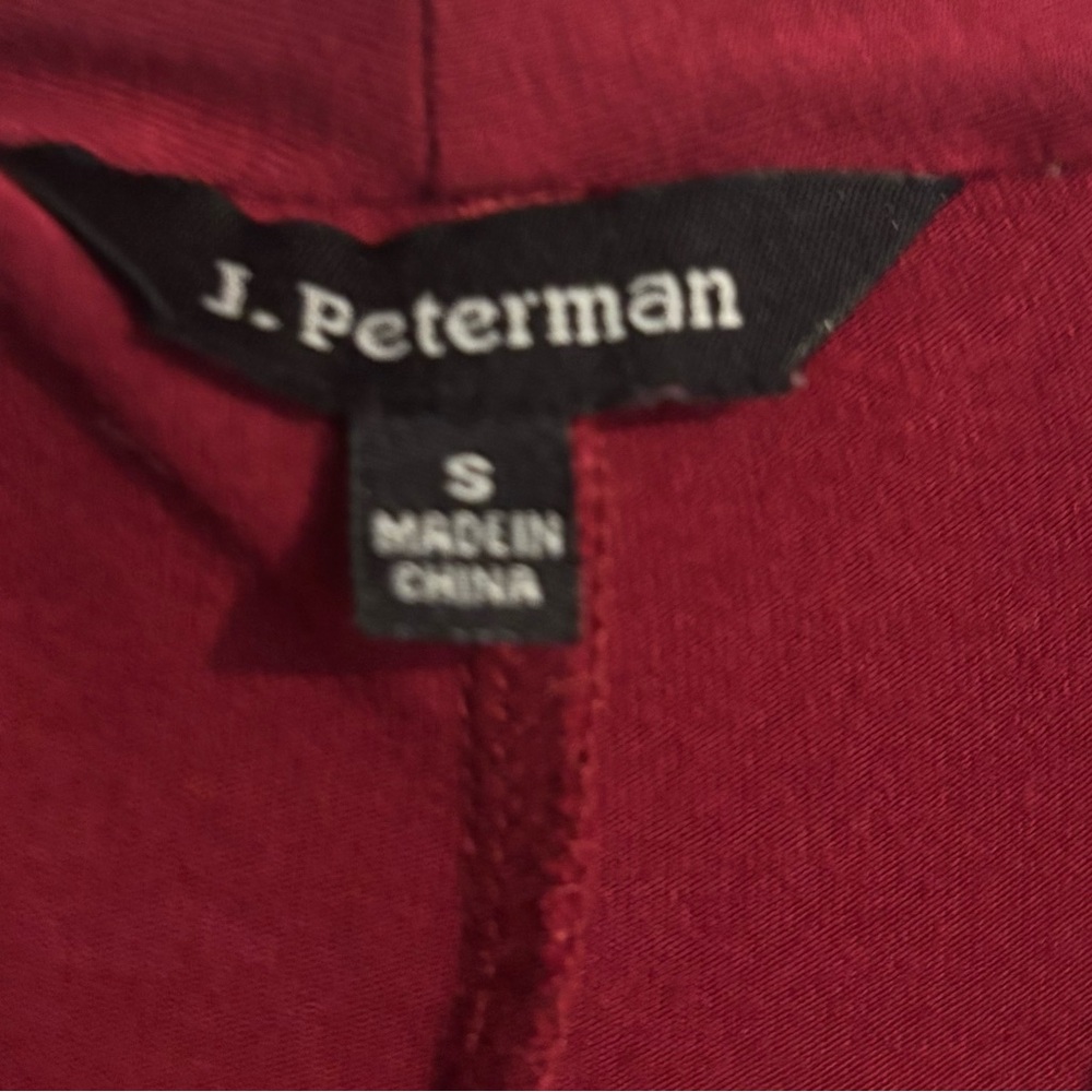 J. Peterman Womens Burgundy Faux Wrap Long Sleeve Flowy Maxi Dress Chain Sz Sm - Picture 4 of 7